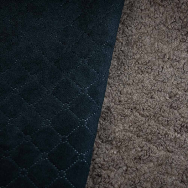 Steppstoff Velour Doubleface Teddy braun