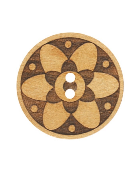 Holzknopf Blume 18 mm
