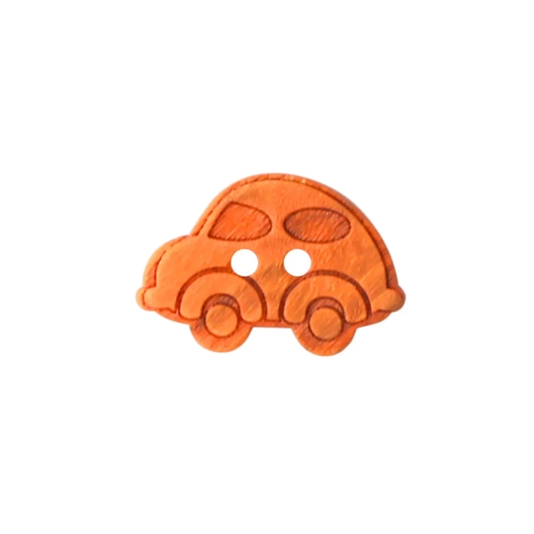 Holzknopf 2-Loch Auto 18mm orange