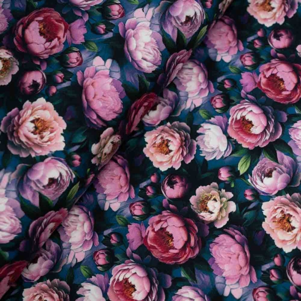 Baumwolljersey Pfingstrosen beere