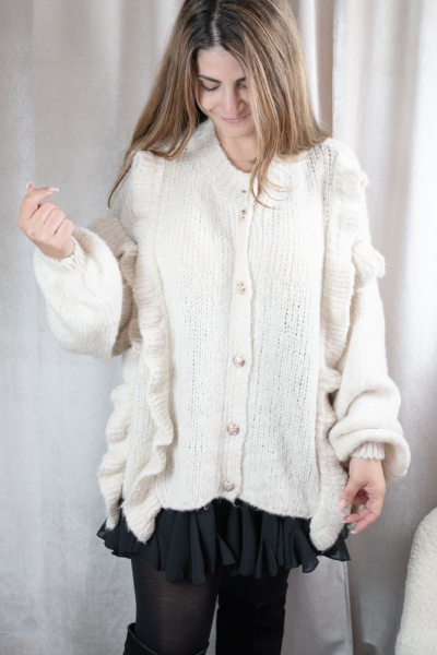 Rüschen Cardigan Rika SOFT natur