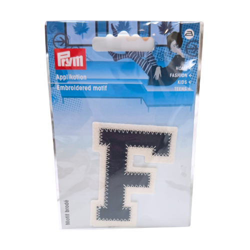 Applikation Buchstabe F navy