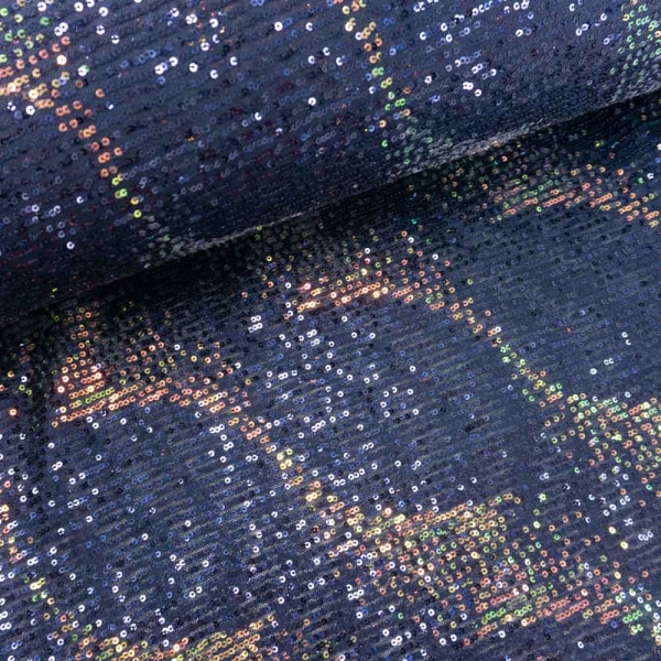 Pailletten Spitze elastisch navy