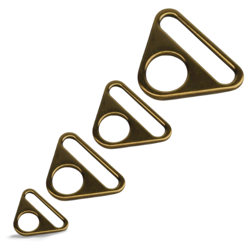 EvLis Dreieck D-Ring mit Steg messing 20/25/30/40mm