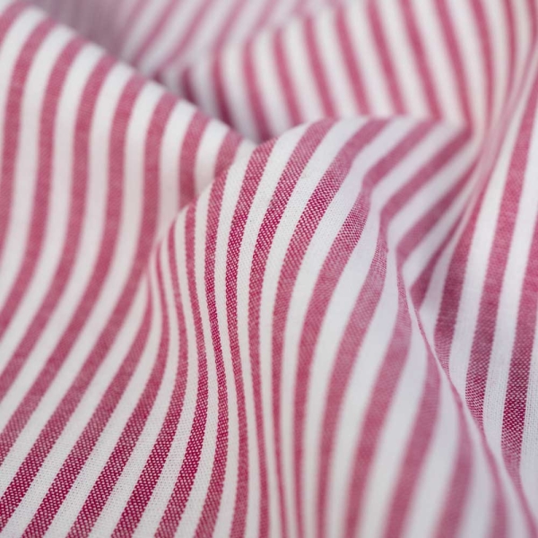 Baumwoll Popeline Streifen MELIERT pink-beere
