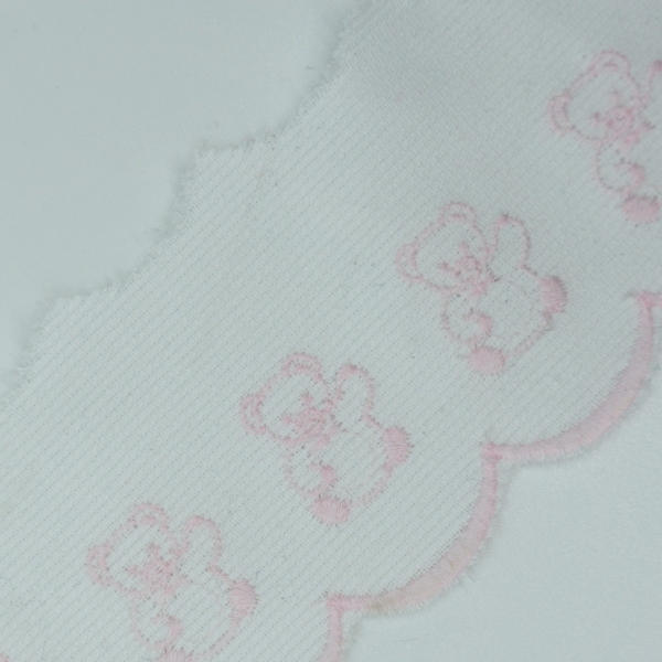 Baumwoll Spitzenborte Teddybear rosa 4,5cm