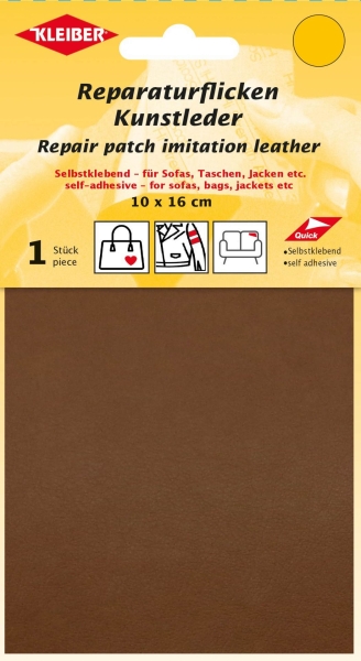 Kleiber Applikation Klebeflicken Kunstleder cognac