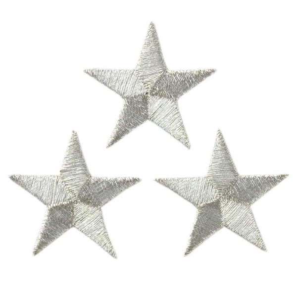 Applikation 3 Sterne silber