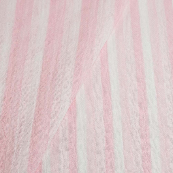 Musselin Doubleface Streifen rosa