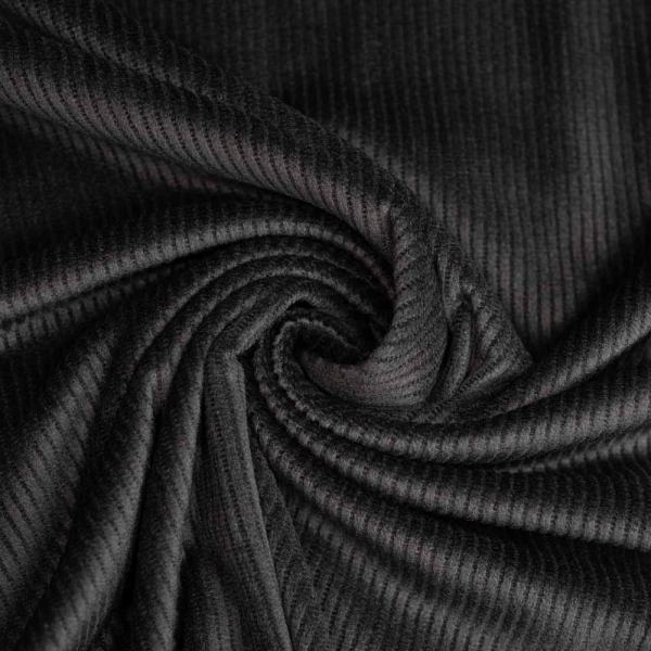 Feincord Jersey SOFT schwarz