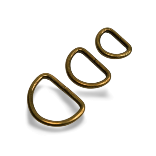 EvLis D-Ring Massiv antikes messing 25/30/40mm