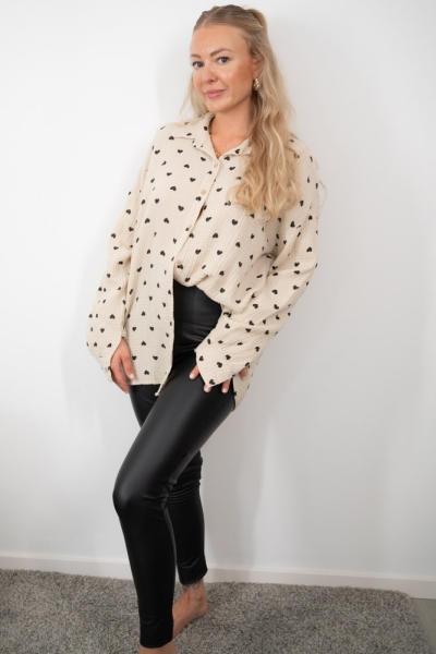 Leder Thermo Leggings Premium Liv schwarz