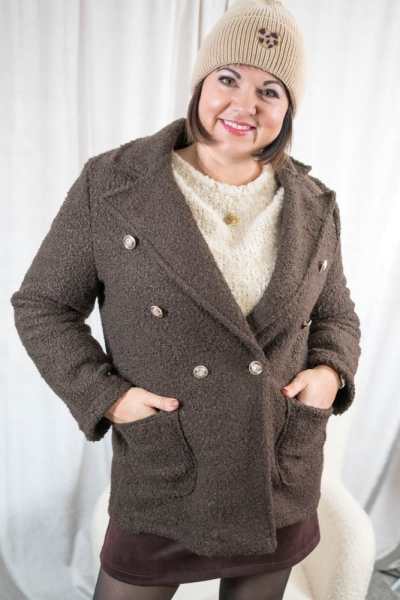 Teddy Bouclé Mantel Classy chocolate