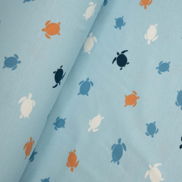 Baumwolljersey Schildkröte hellblau