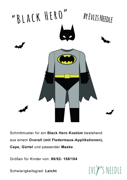 A0-PDF-Datei-Schnittbogen BLACKHERO Kostüm