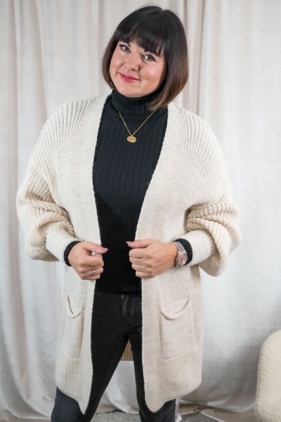 Strickjacke midi Alessia beige