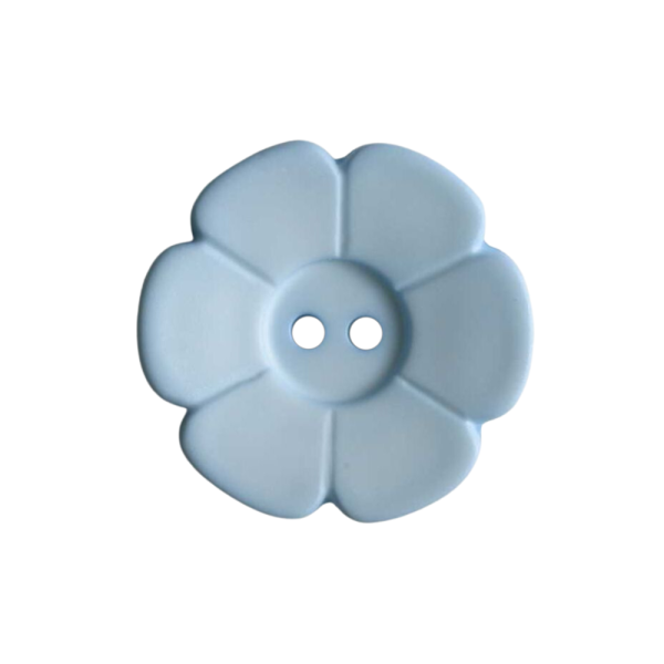 Kinderknopf Blume matt 15 mm hellblau