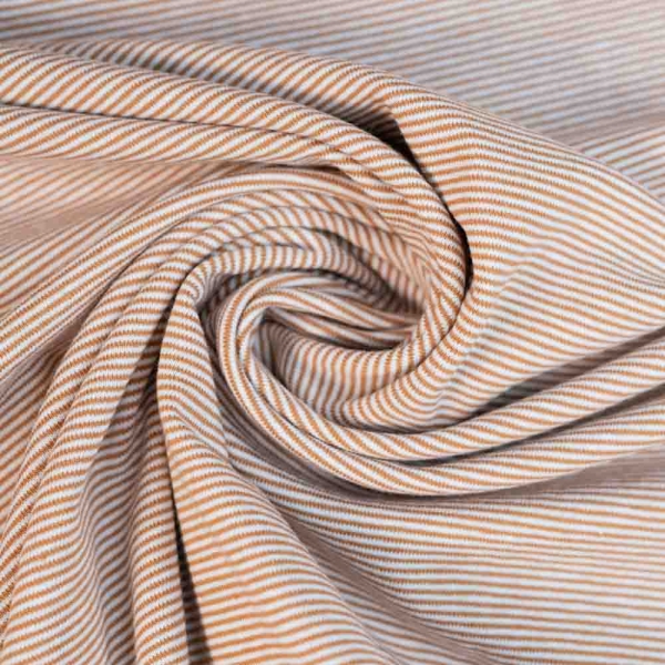 Baumwolljersey Ringelstreifen camel