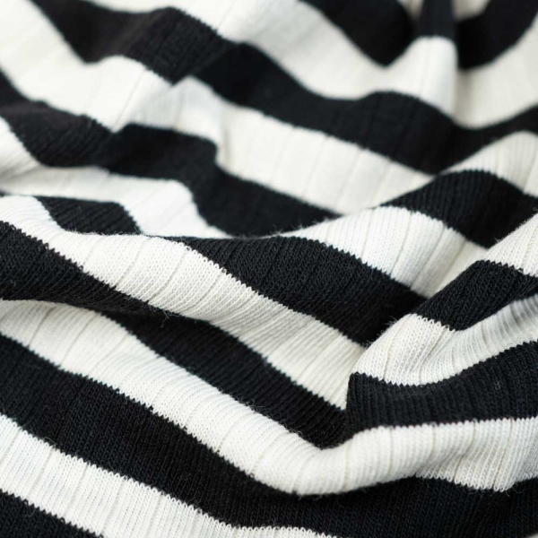 Ripp Baumwolljersey Streifen schwarz