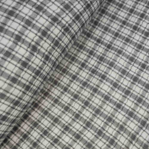 Musselin Double Karo grau