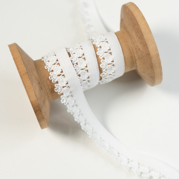 Spitzenband Stretch 12mm weiß
