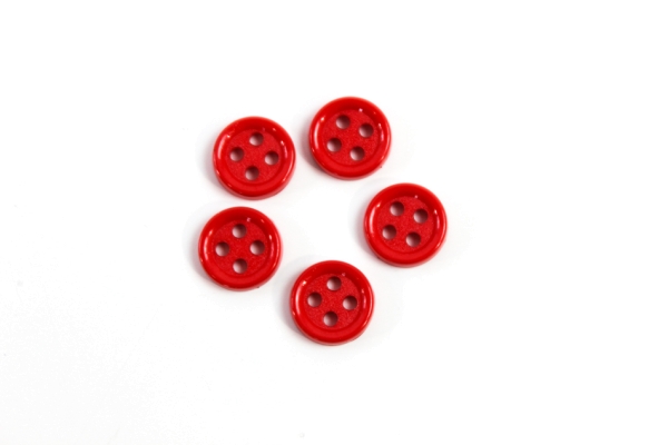 Hemd oder Blusenknopf 11 mm rot
