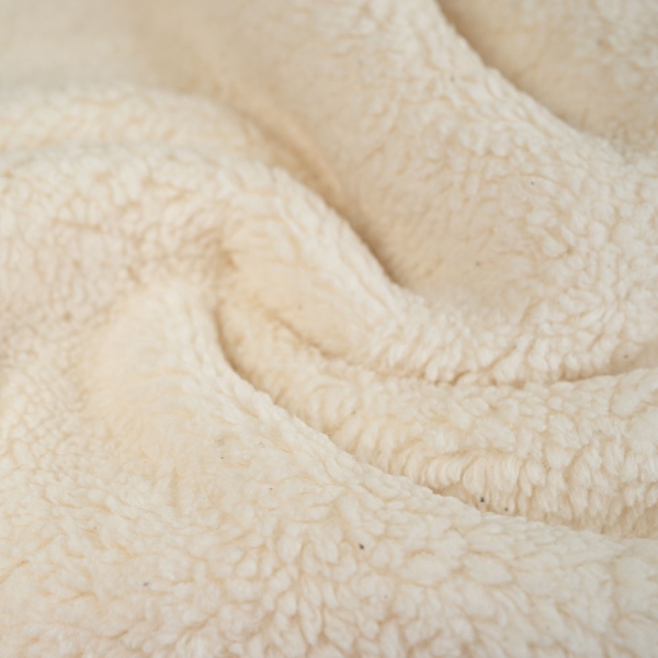 Baumwoll Teddyplüsch Premium natur
