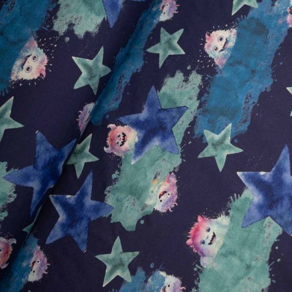 Baumwolljersey Stern & Monster navy
