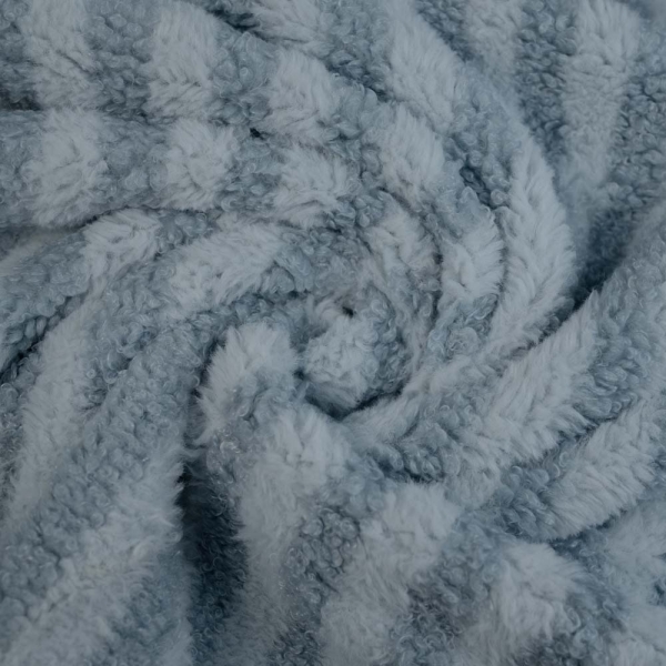 Teddyplüsch Soft Streifen jeansblau