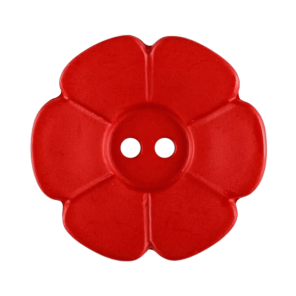 Kinderknopf Blume matt 28 mm rot