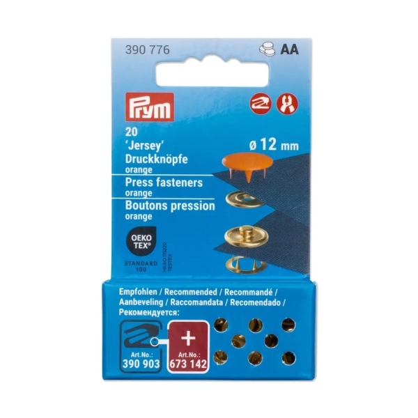 Prym NF Druckknöpfe Jersey 12mm orange