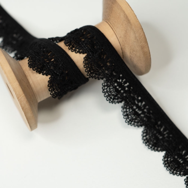 Spitzenband Stretch 20mm schwarz