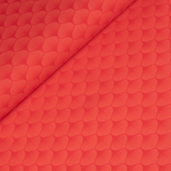 Bio Baumwollwebware Fächer coralrot