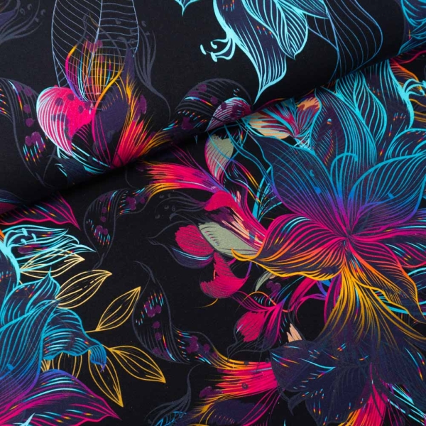 Bio-Sweat French Terry Wavey Blossom Rainbowfading