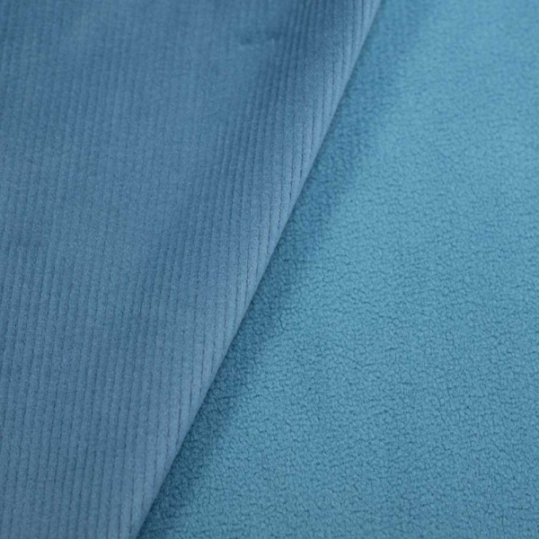 Cord Doubleface mit Fleece Innenseite petrol