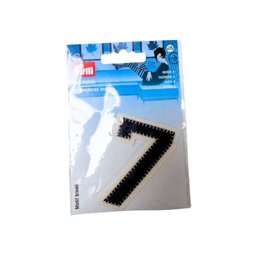 Applikation Stickoptik Zahl 7 navy