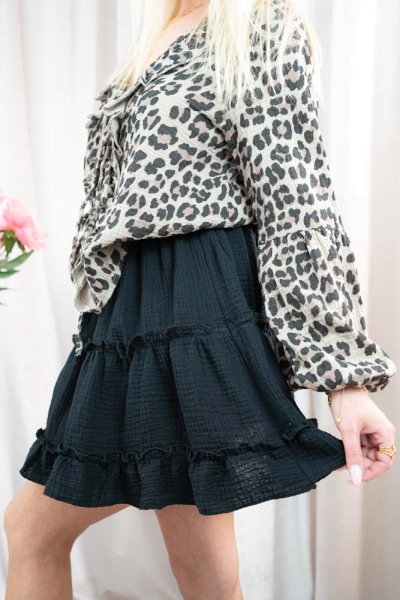 Musselin Stufenrock Lucia schwarz