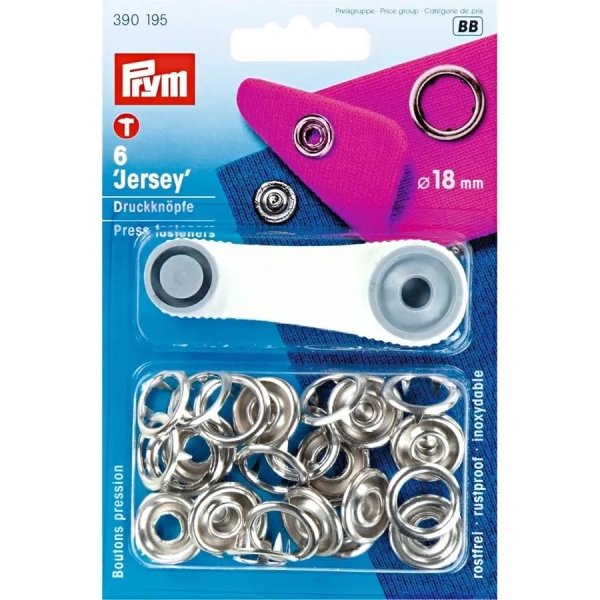 Prym Nähfrei-Druckknopf Jersey 18mm silber
