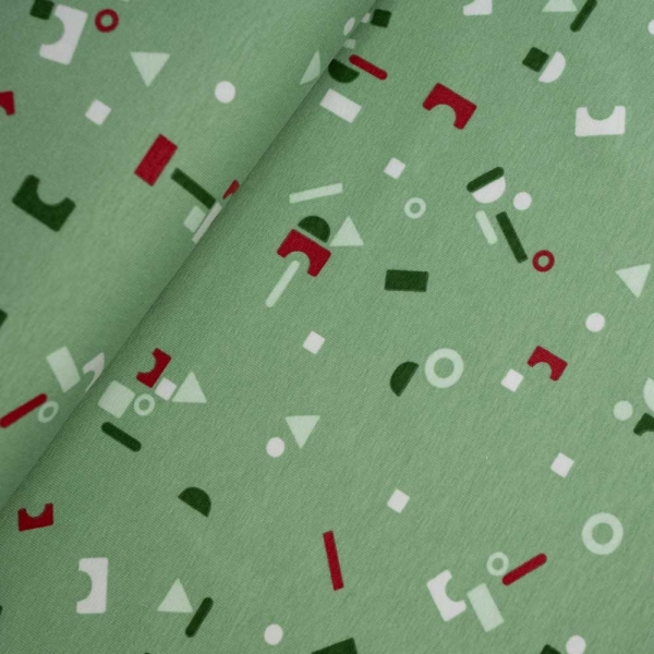 Baumwolljersey Formen dusty mint
