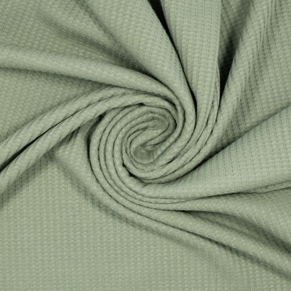Waffeljersey Mila dusty mint