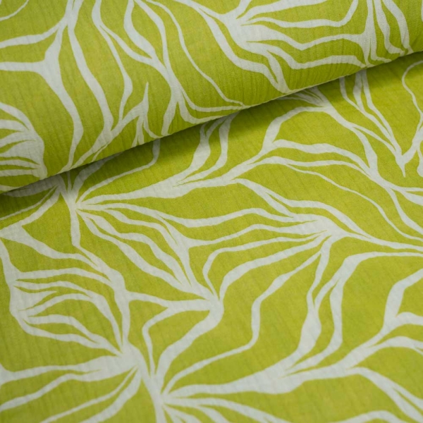 Musselin Double Gauze Abstrakt lime