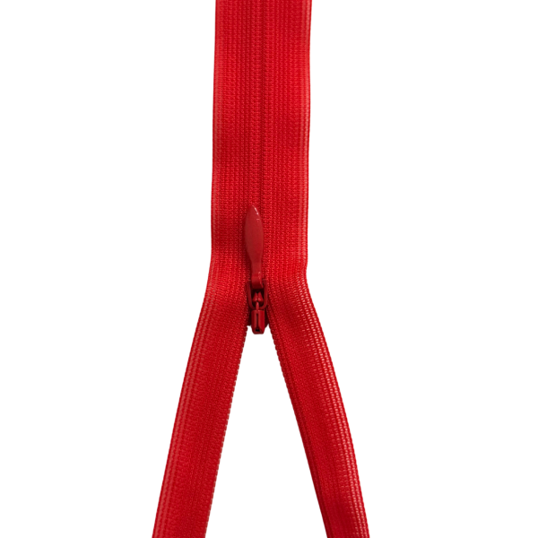 YKK nicht teilbarer Reißverschluss nahtverdeckt rot 60cm
