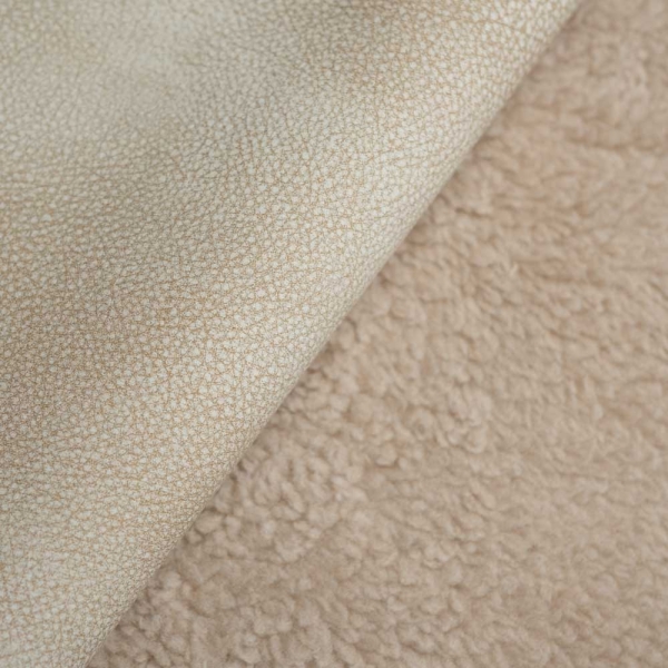 Wildlederimitat Teddyplüsch hellbeige