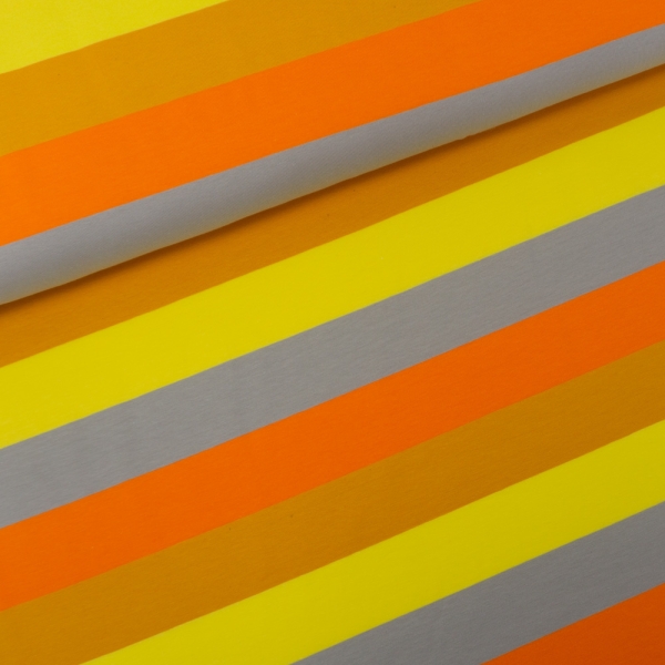 Baumwolljersey Big Stripes senf