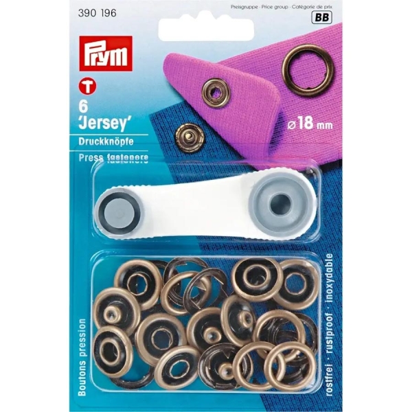 Prym Nähfrei-Druckknopf Jersey 18mm altmessing