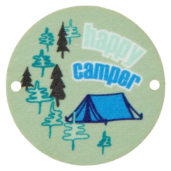 Zierteil Happy Camper hellgrün 30mm