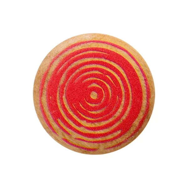 Holzknopf Öse spirale 25mm rot