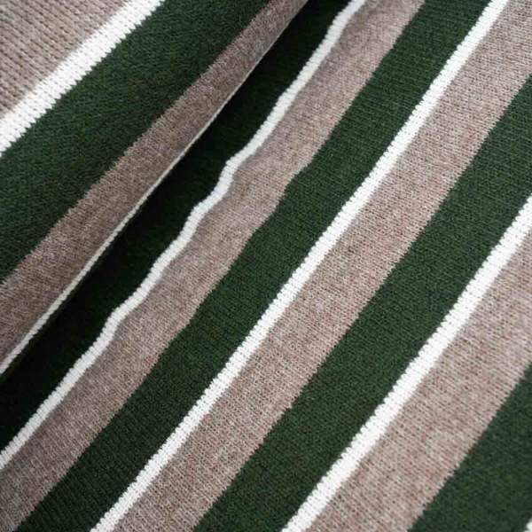 Strickstoff Blockstreifen oliv