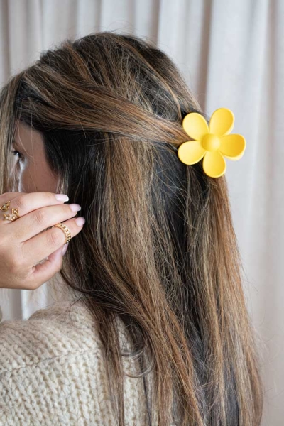 Haarklammer Blume gelb