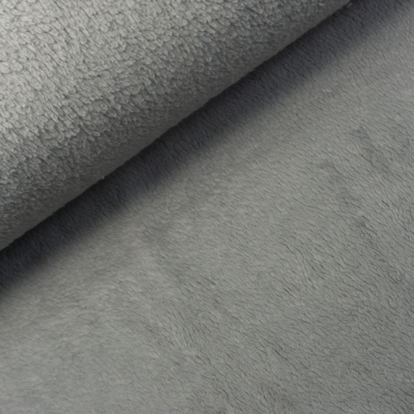 Baumwoll Teddyplüsch hellgrau